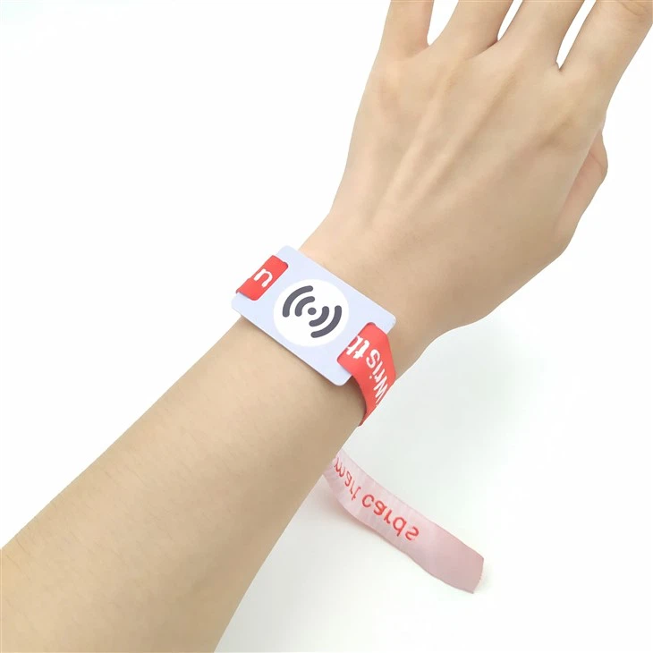 Woven Wristband With NFC PVC Tag