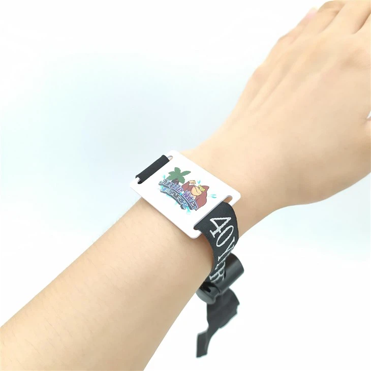Woven Wristband With NFC PVC Tag